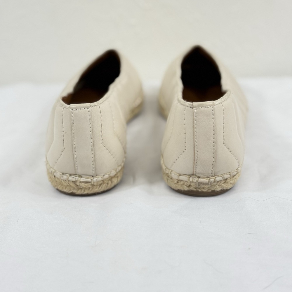 Franco Sarto Women's 9.5 Kiya Loafer Espadrille Cream Quilted Flat Shoe - Picture 5 of 9